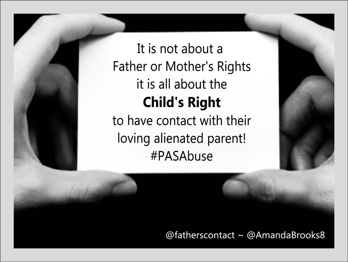 fatherscontact's tweet photo. It’s not about a Father or a Mother’s Rights. It will always be about the Child’s Right to have a loving relationship with both parents and families. #ParentalAlienation https://t.co/JLWzqr7imY