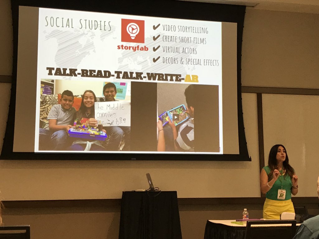 Amy_Kincaid_'s tweet photo. Awesome @DoDeBoer1 preso about AR/VR - using Storyfab w Legos https://t.co/OeCYUYpu0M @SiglerStars @R10Tech #r10tech18 https://t.co/J4u8iZbX4E