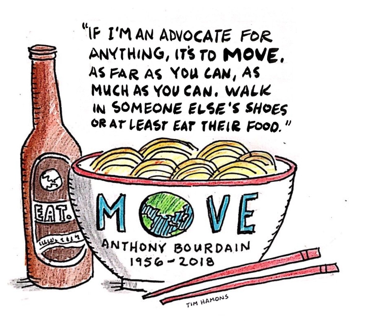 TimHamons1's tweet photo. Anthony Bourdain. You made the world a better place through your stories of food, compassion, and curiosity #anthonybourdain https://t.co/CQThujxkjH