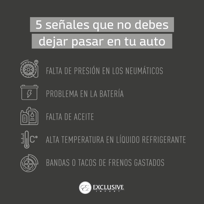 No dejes pasar estas señales de mal funcionamiento en tu vehículo. Visítanos y obtén la asesoría para poner tu auto a tono. Puedes llamarnos al: 399-8819 para mayor información #ExclusiveImport