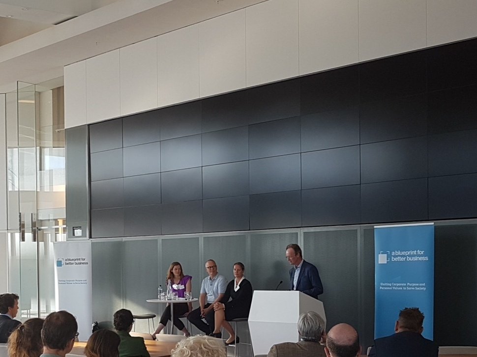 Blueprint4Biz's tweet photo. Our panellists and attendees joining @Blueprint4Biz for a discussion on what it means to be a purpose-led employer #principlesofpurpose https://t.co/HvPDy0tUA0