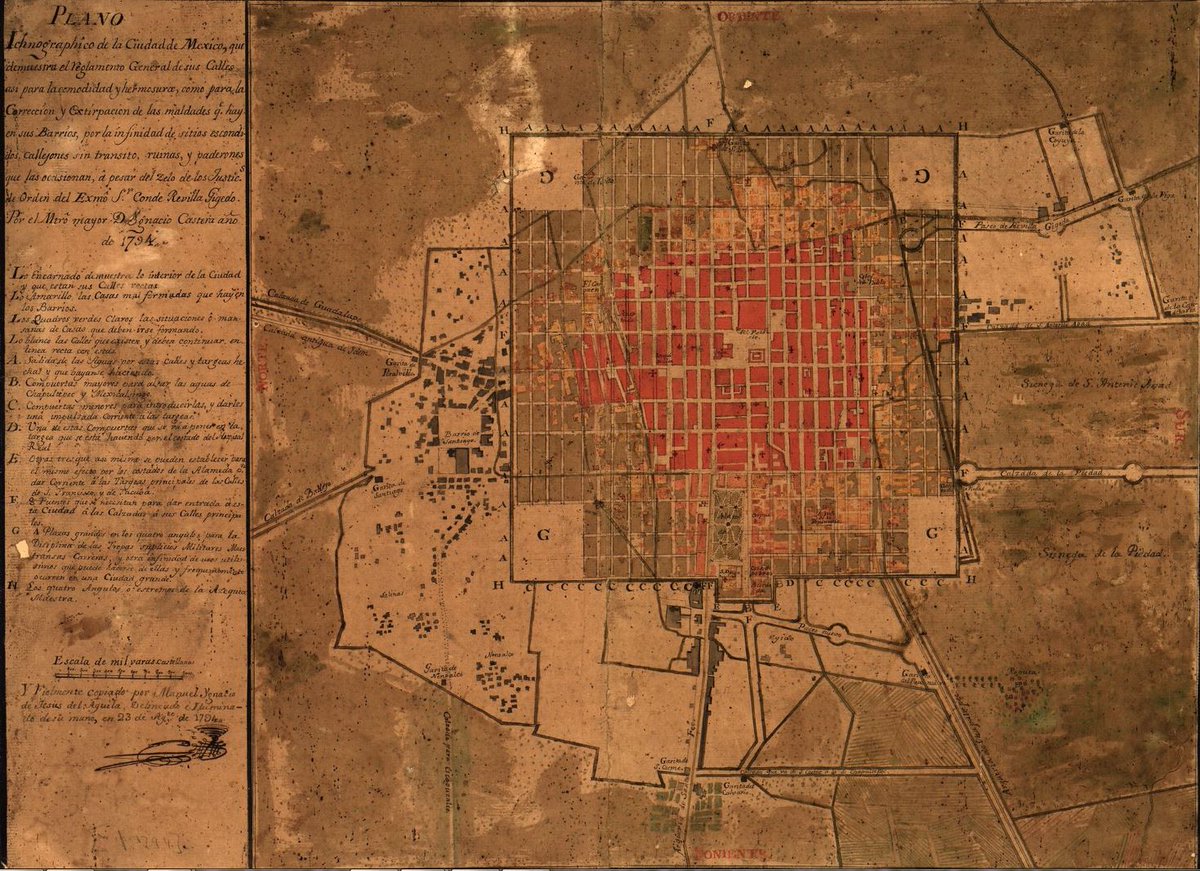 LOCMaps's tweet photo. This 1794 manuscript map drawn by Manuel Ignacio de Jesus del Aguila is of #MexicoCity and shows the streets, buildings, and important sites!

See closer here: https://t.co/J5XHLg3edL https://t.co/ZuAadR7IAu