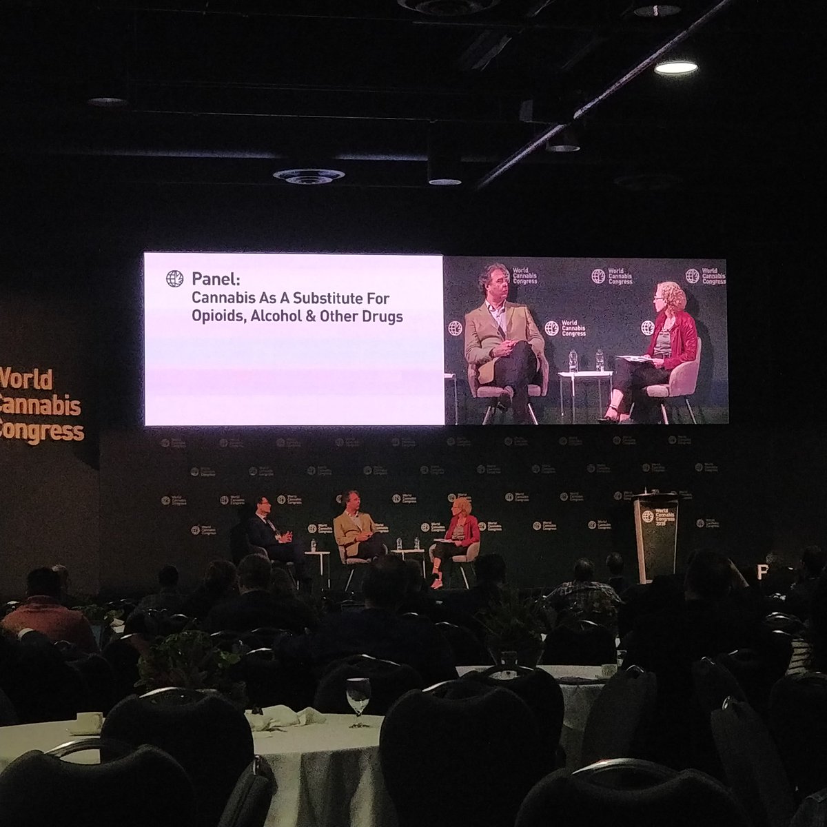 cmaclean32's tweet photo. @PanagRx at the #WorldCannabisCongress. Listening to a great panel on opiod substitutes moderated by our own Dr. Melanie Kelly @mem_kelly @eye_on_CBs https://t.co/EVPIZLwHB2