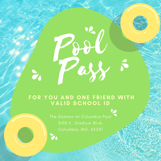 domaincomo's tweet photo. Come find us on campus today to get your own pool pass! You and 1 friend can enjoy our luxurious pool and use our grills to get your summer on and kick this heat! #DCYOF #LiveDomainCoMo https://t.co/kH2VYdgTSB