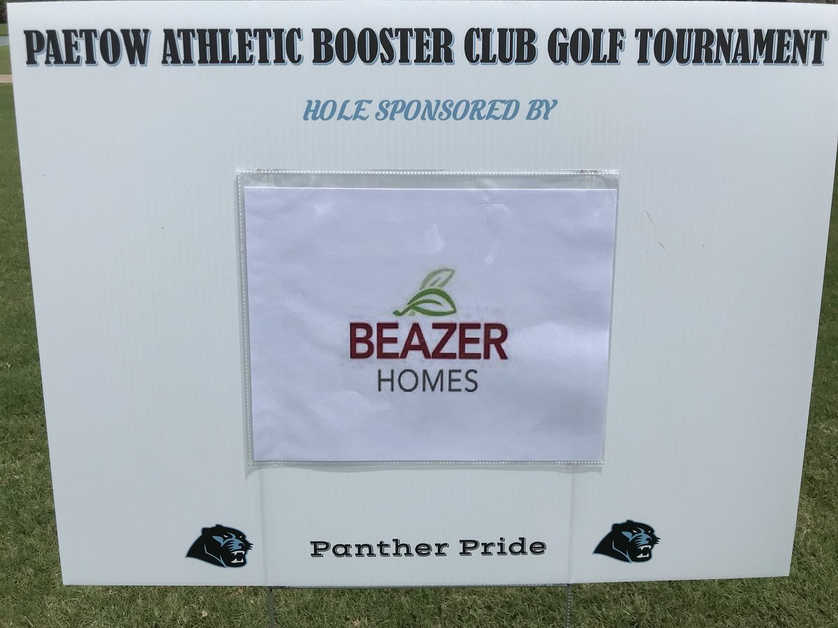 GbbPaetow's tweet photo. A BIG Thank You to Beazer Homes for sponsoring the Paetow Athletic Booster Golf Tournament!!! https://t.co/Txq5FiSVRH