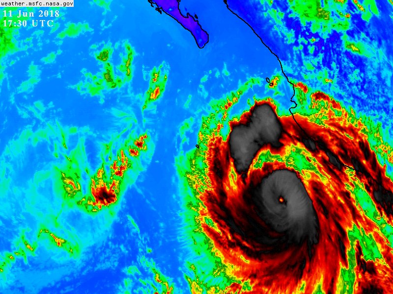 metmex's tweet photo. #BUD con vientos sostenidos de 195km/h, se mantiene como un fuerte huracán categoría 3.

->Se localizó a 420km al SSO de Cabo Corrientes Jal, y a 725km al SSE de Cabo San Lucas BCS.

->Potencial de ser Cat4 próx. hrs.

->Impacto en Los Cabos el viernes como tormenta tropical. https://t.co/SxVo0BEuse
