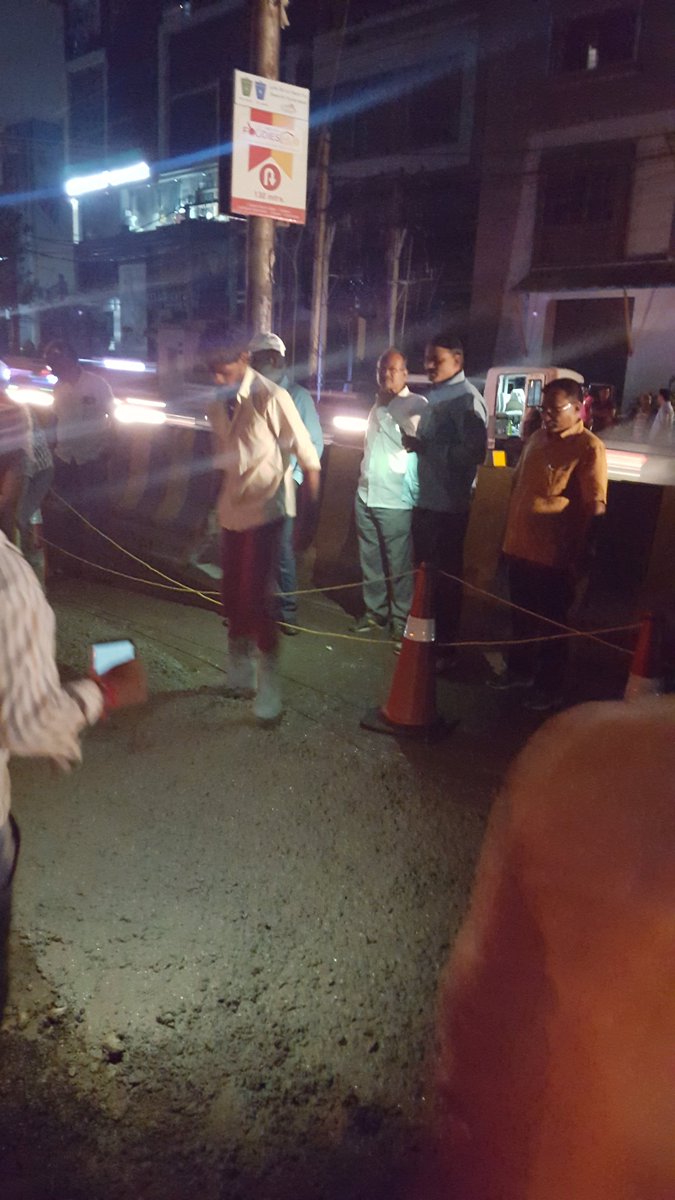 Sir, Road restoration work is in progress at Road number 12 Banjarahills on water supply pipe line trench -cgm2