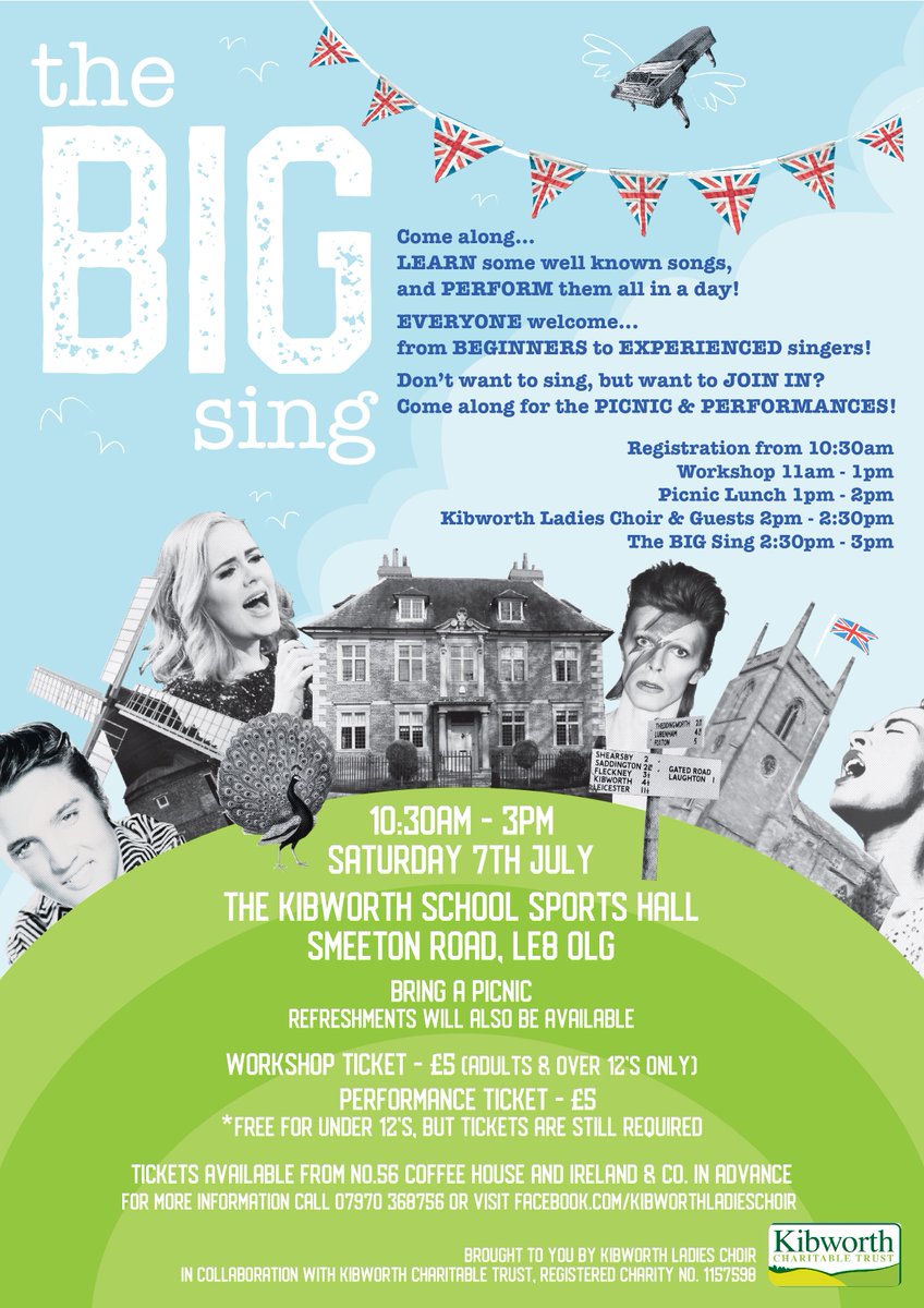 'The BIG Sing' - Tickets on sale NOW! 'The BIG Sing' is about bringing people together, learning a few well known songs &amp; then performing them in one day! From beginners to experienced singers,male,female,all ages (as long as you’re over 12) ALL welcome. goo.gl/riFpwL