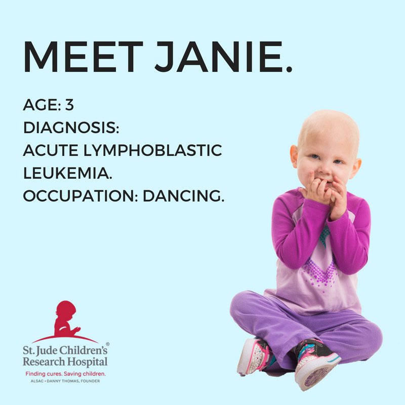 HamptonATX's tweet photo. Meet Janie. St. Jude has the world’s best survival rate for Janie’s disease. Janie’s family doesn’t have to worry about how to pay for treatment, travel, housing or food while Janie is a patient at St. Jude. Stay at our hotel to help children like Janie get back to dancing. https://t.co/EQcSLu3pbS