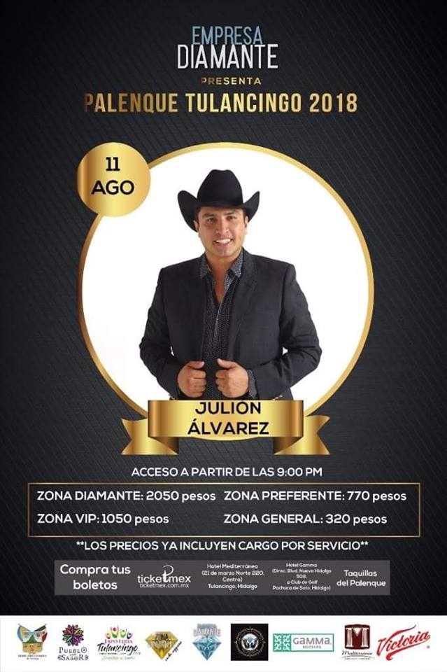 Tercer invitado para el palenque tulancingo 2018.
Julion Alvarez.