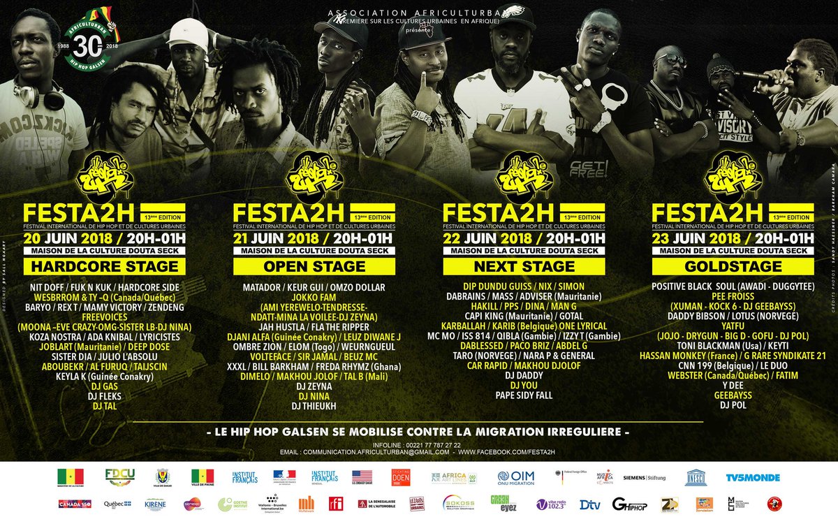 AfriculturbanAc's tweet photo. #30ANSHIPHOPGALSEN

BACK TO THE BASIC

GOLDSCHOOL/NEW SCHOOL/TRUE SCHOOL

100 ARTISTES - 13 PAYS 

RDV LES 20/21/22/23 JUIN 2018 DE 17H A 02H DU MATIN

MAISON DE LA CULTURE DOUTA SECK 

EVENEMENT 100% GRATUIT 

INFOLINE : 77 436 62 99 https://t.co/KlhBydDVcm