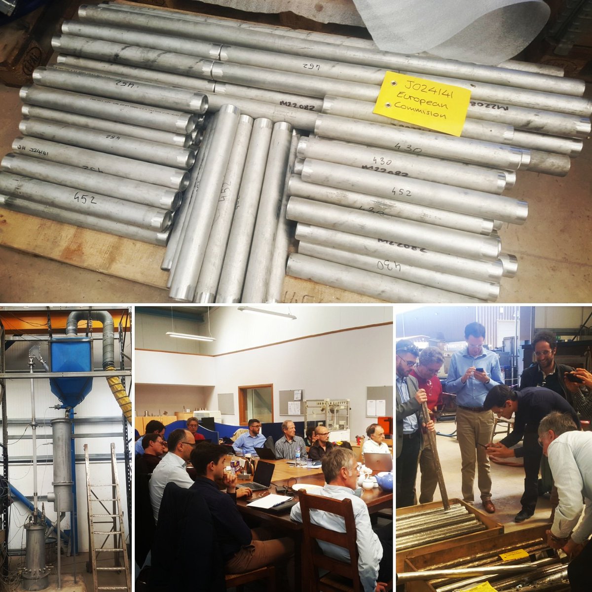 H2020CSP's tweet photo. The beauty of #research! How metal tubes transform researchers in paparazzi? Thanks to #H2020 projects! The #NextCSP meeting was hold in Scotland, the 07.06.18 @ the construction site of the #solar receiver! @inea_eu #H2020CSP #H2020energy #CSP #solarenergy Stay tuned! https://t.co/EoRpu4Sc3P