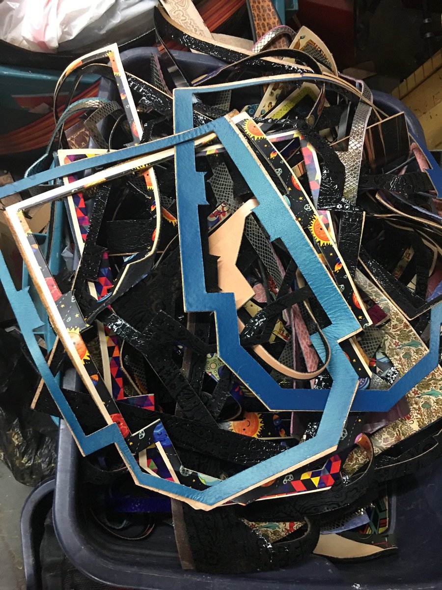 jonwye's tweet photo. We’re working towards operating at zero waste on the leather we order and use for our products. Even these scraps can be made into component pieces for bigger projects! #jonwye #wemakeawesome #makers #zerowaste #handmadeindc https://t.co/zHRFJPgi6g
