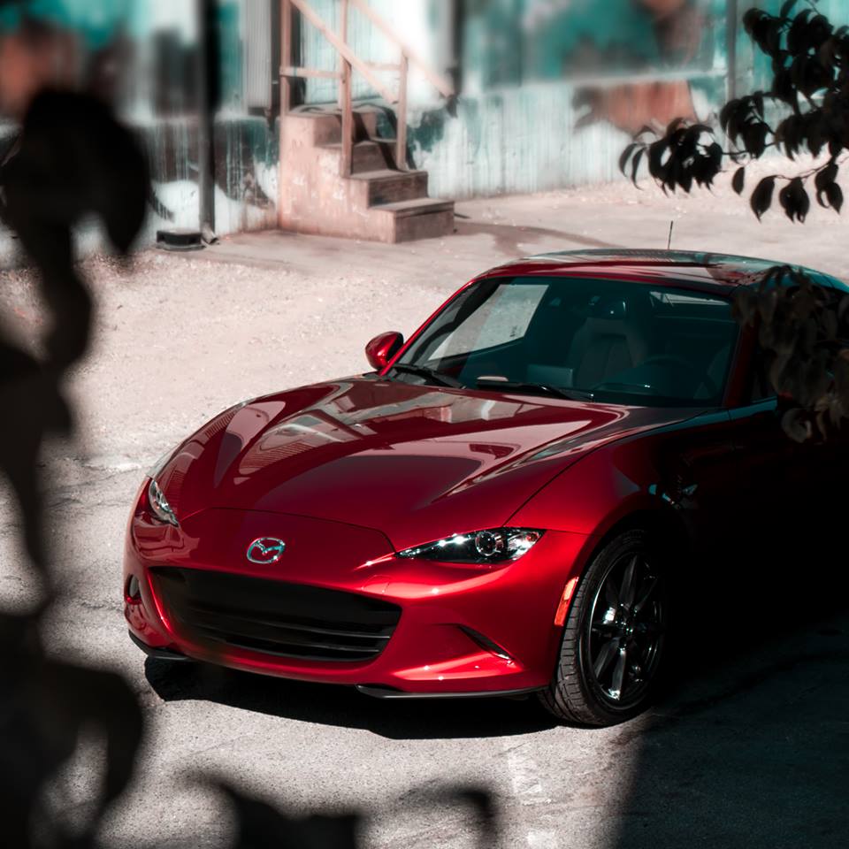 What emoji best describes the #MX5RF in Soul Red Crystal Metallic?