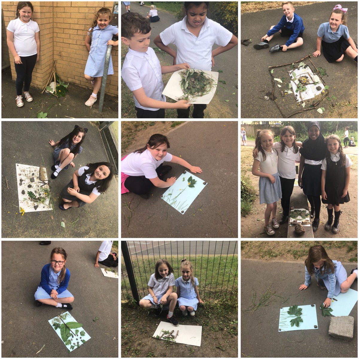 P4PiriePark's tweet photo. The Primary 4s created some great outdoor art today, inspired by Andy Goldsworthy 🌿🍂🍁☘️🌱 #OutdoorWeek https://t.co/9HgxEwzqJl
