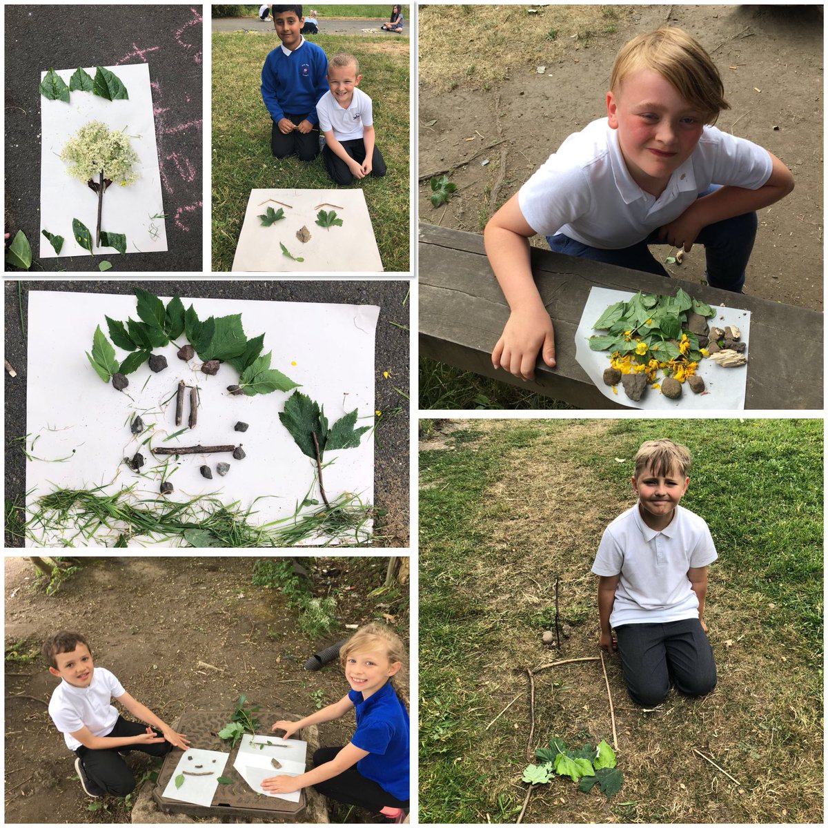 P4PiriePark's tweet photo. The Primary 4s created some great outdoor art today, inspired by Andy Goldsworthy 🌿🍂🍁☘️🌱 #OutdoorWeek https://t.co/9HgxEwzqJl