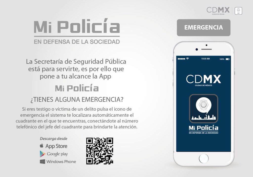 hiramalmeidae's tweet photo. Si eres testigo o víctima de un delito, pulsa el icono de emergencia, el sistema localizará automáticamente el cuadrante en el que te encuentras y la App te conectará al número telefónico del jefe de cuadrante para brindarte la atención. https://t.co/wNoTxhbnZR