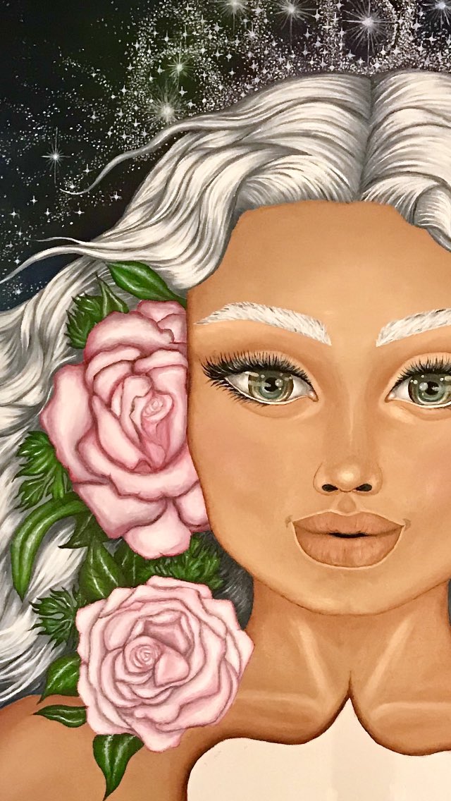 SerezaOfficial's tweet photo. I don’t know why I’m very excited to paint her heart. 🤗

#oil #painting #nonterrestrial #love #cosmic #sidereal #instagram #facebook https://t.co/5RtRfE96Ri