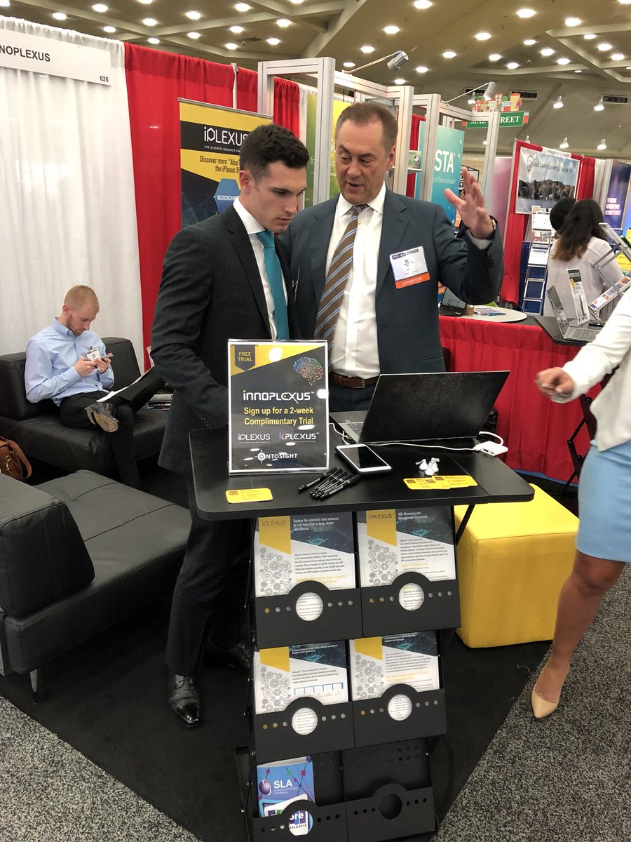GantiLawrence's tweet photo. At the #SLA2018 conference in Baltimore. Sharing how we can inspire creative insights for information management professionals. #innoplexus. https://t.co/mw7o491njo