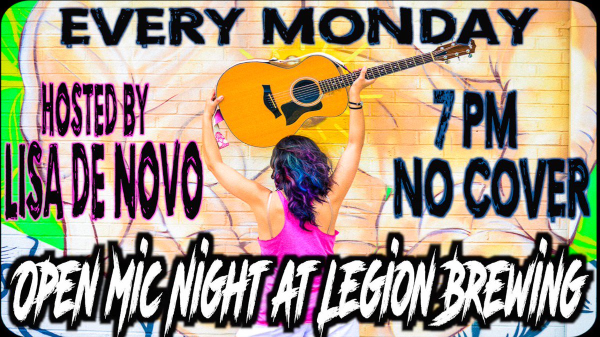 I'm hosting Open Mic Night every Monday at <a href="/LegionBrewing/">Legion Brewing</a>!!! Come by for some live music and a cold one! xoxo! <a href="/PlazaMidwood/">Plaza Midwood</a> <a href="/Charlottgotalot/">Charlotte's got a lot</a> #livemusic #localmusic #cltmusic #lisadenovolive #emcee #openmic #originalmusic #nocover #freevent #goodtimes #acoustic #juicyjay