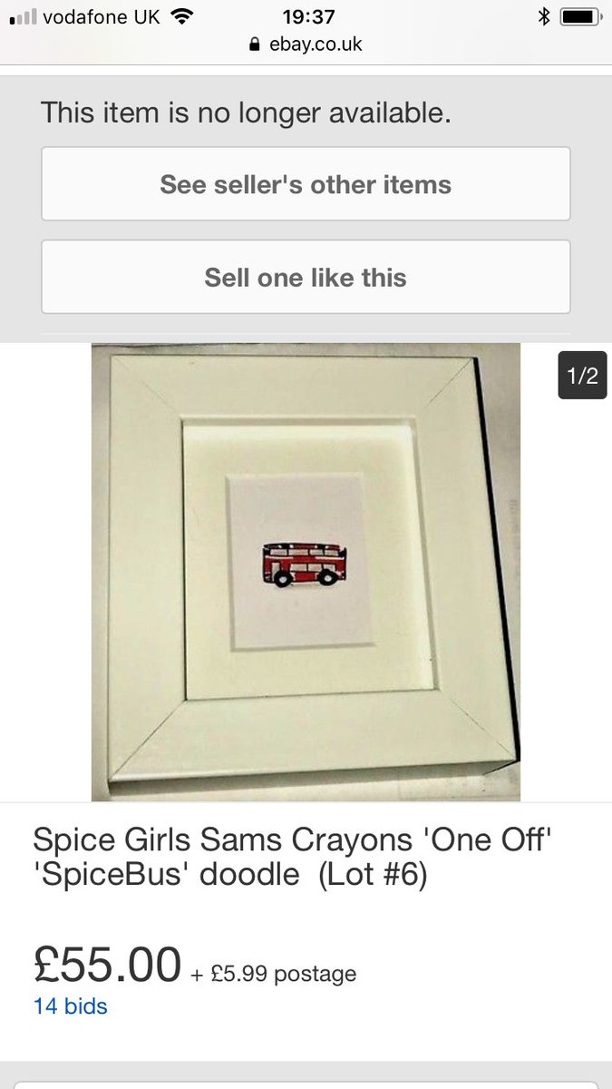 SamWatts82's tweet photo. Ahhhh I can’t believe this sold for £55!!! So happy for @SpiceBus2018 🎉🎉🎉 https://t.co/flFpzHY4lQ