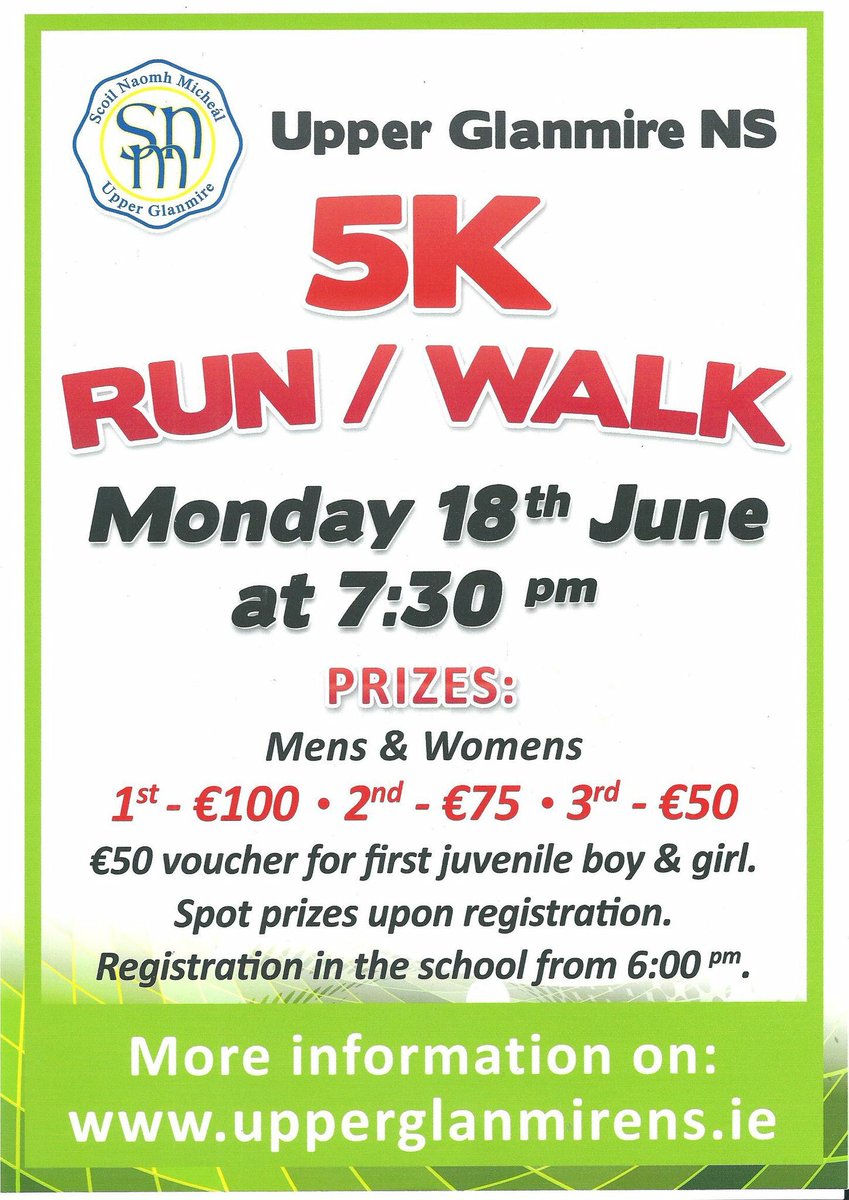 UpperGlanmireNS's tweet photo. We hope you can join us next Monday night! @runningincork @TogherAC @LeevaleAC @RunningWGH @stfinbarrsac @EagleAC_1982 @BallymoreCobhAC @CarrigtwohillAC @TheCorkMarathon https://t.co/GBw8gq8EEG