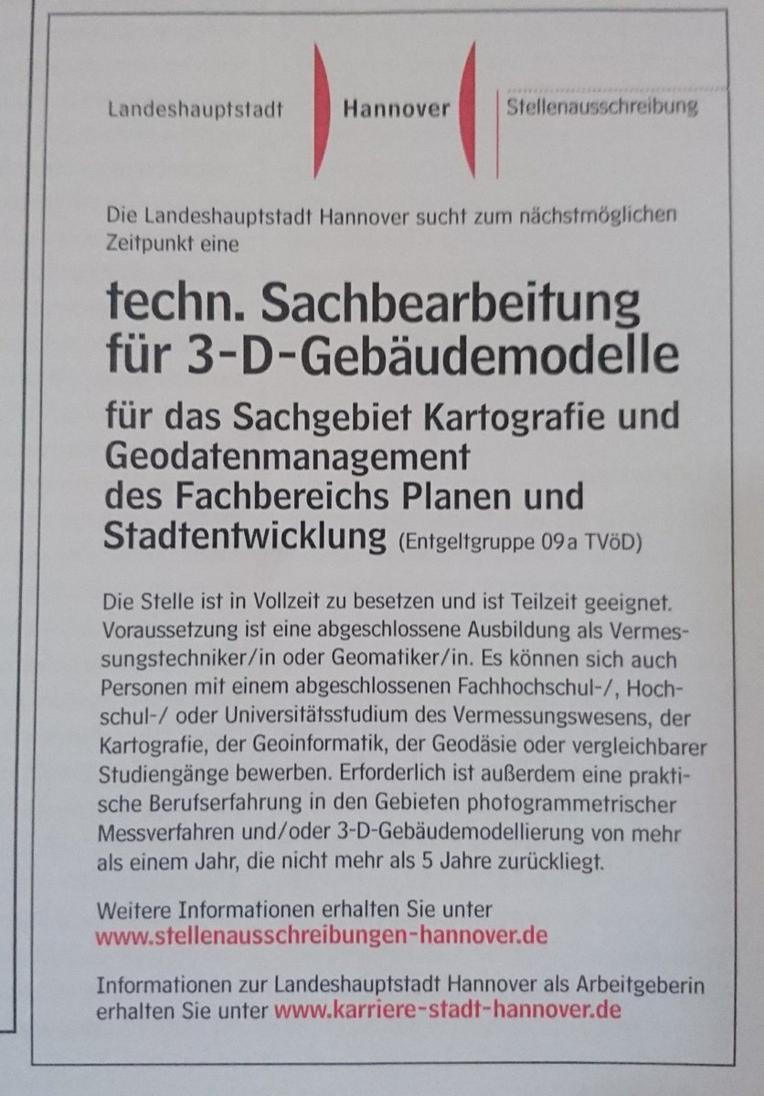 Für manche Stellenanzeigen, liebe Stadt <a href="/hannover/">Stadt Hannover</a>, sollte man sich wirklich schämen. 
Einen Ingenieur mit E9 bezahlen zu wollen... #Hannover 
via <a href="/VDVmagazin/">VDV</a>