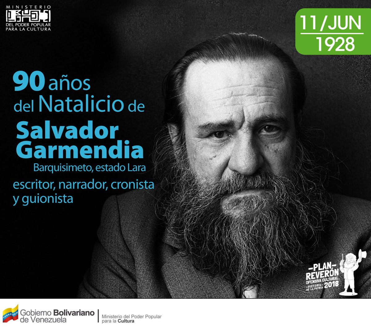 #Efeméride  🗓 | Tal día como hoy en 1928 Nace Salvador Garmendia. Fue un escritor, narrador, cronista y guionista #SaludEsPrioridad