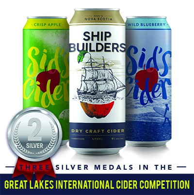 Thee silver medal wins at the International Cider &amp; Perry Competition! Crisp Apple placed in Modern Cider - Sweet / Wild Blueberry in Fruit Cider / and <a href="/ShipBldrsCider/">ShipBuilders Cider</a>   placed in Heritage Cider - Dry! Well done every body! #sidscider #shipbuilderscider #shipbuildercollection