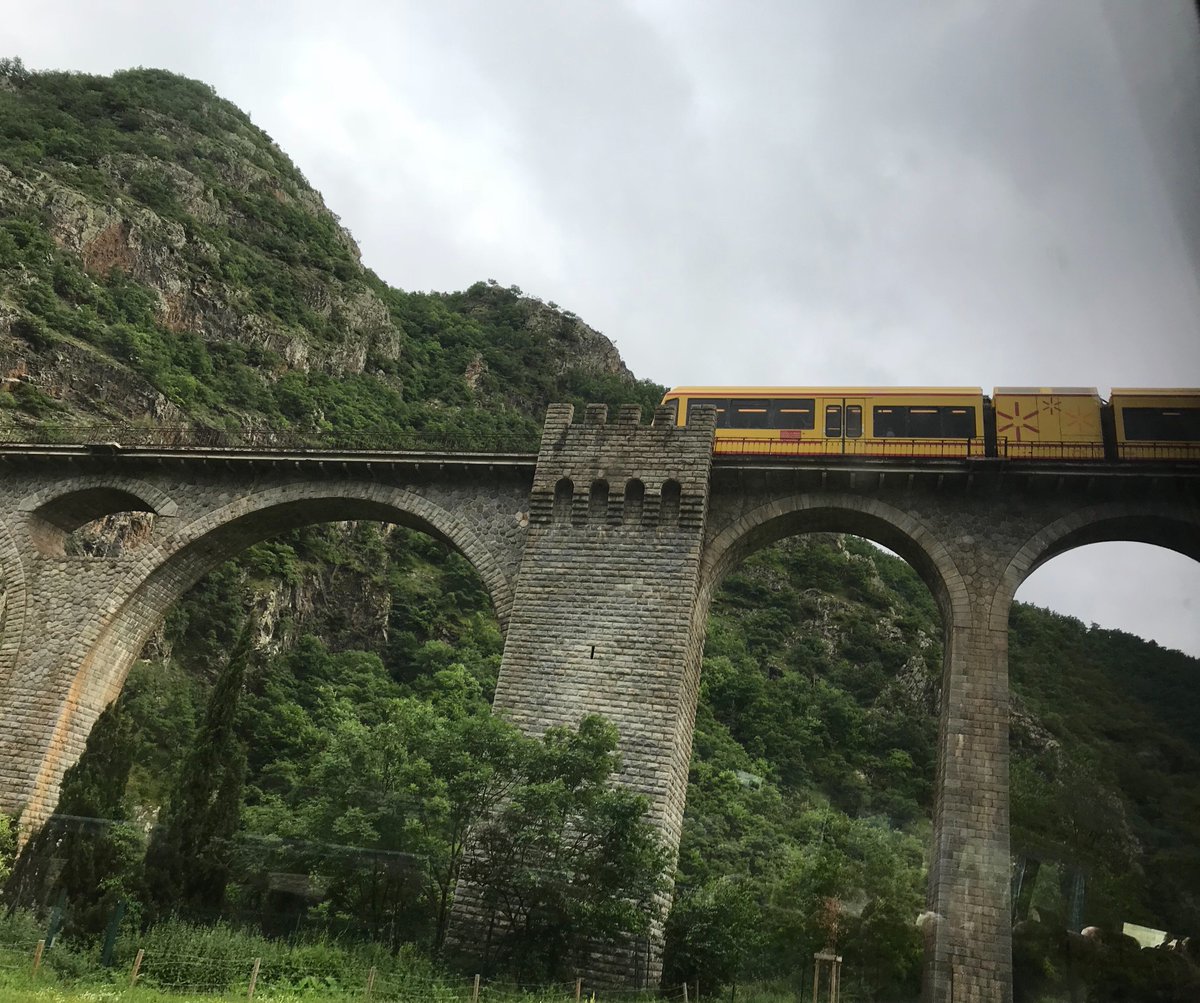 <a href="/RailDiscoveries/">Rail Discoveries</a> we visited Villefranche-de-Conflent, the caves and had a trip on the yellow train through the Pyrenees today. A thoroughly enjoyable day had by all 😊 #Pyrenees  raildiscoveries.com/tours/pyrenees…