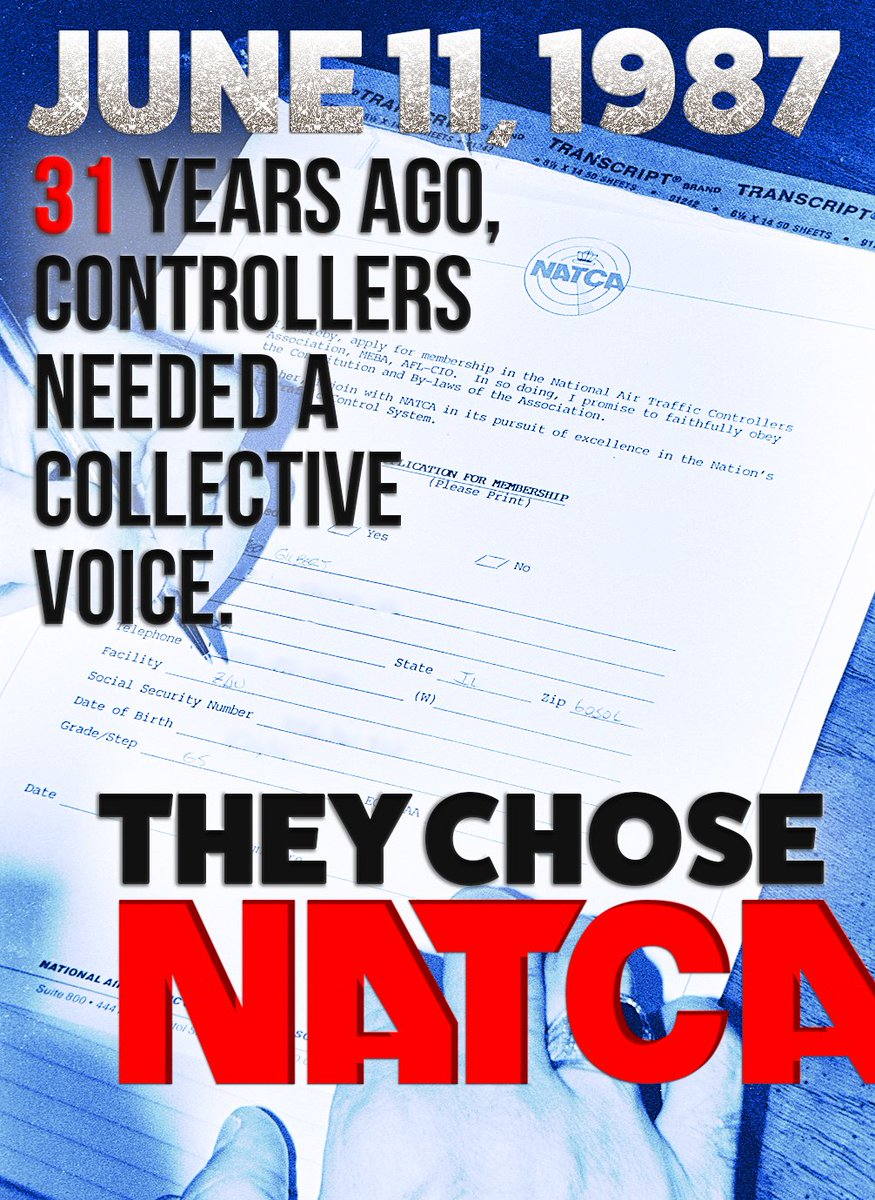 NATCA's tweet photo. #OnThisDay in 1987 air traffic controllers needed a collective voice &amp; they chose NATCA. The FLRA ballot count for representation was more than 70 percent in favor of #NATCA. https://t.co/i2t12Erkow https://t.co/FudhHFM5HR