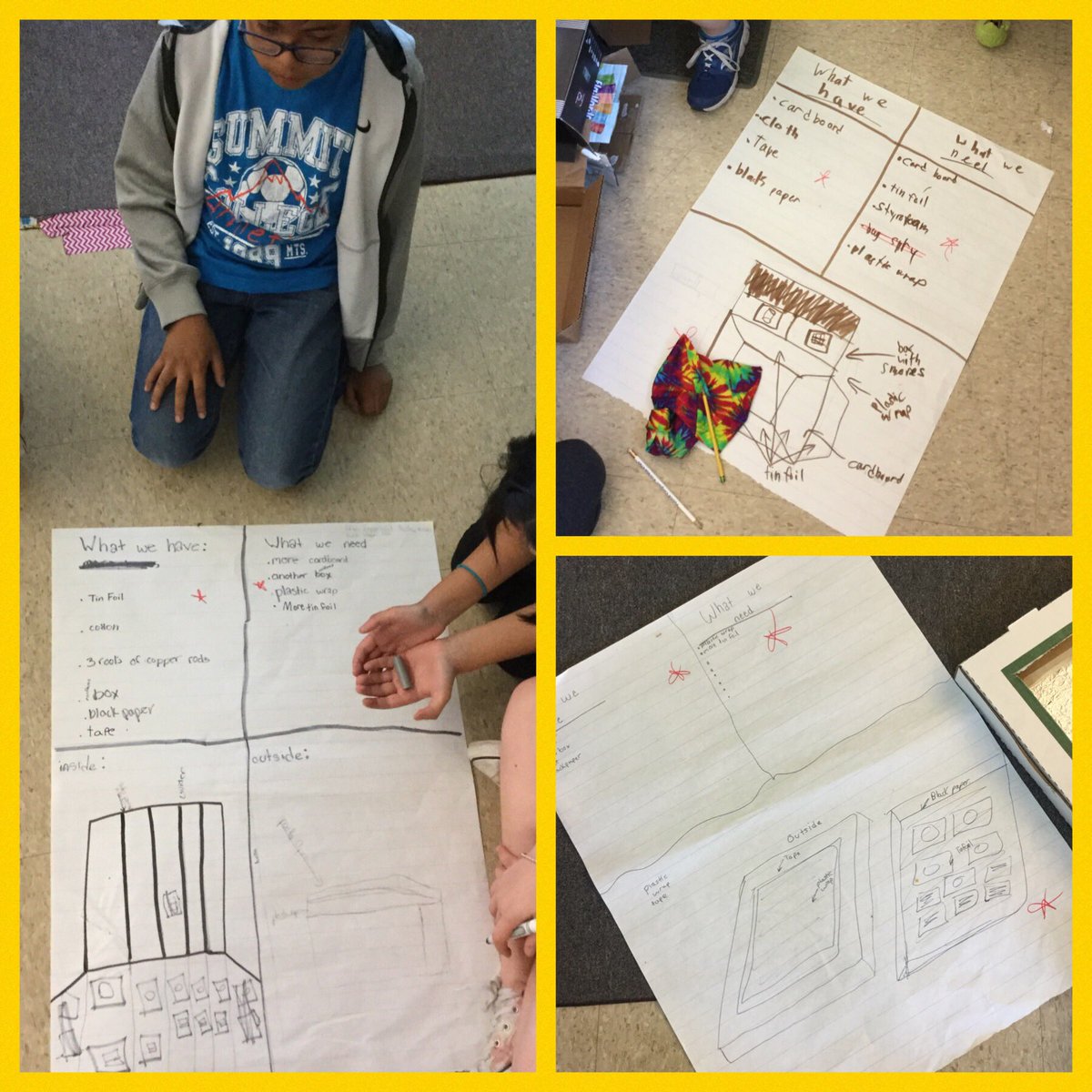 5th Grade is busy planning and designing their solar ovens! Will their knowledge and application of insulators and conductors successfully melt s’mores? <a href="/CBButlerElem/">Butler Elementary</a> #butlerinnovationday lives on!
