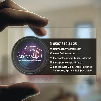 Şeffaf ve plastik kartvizit