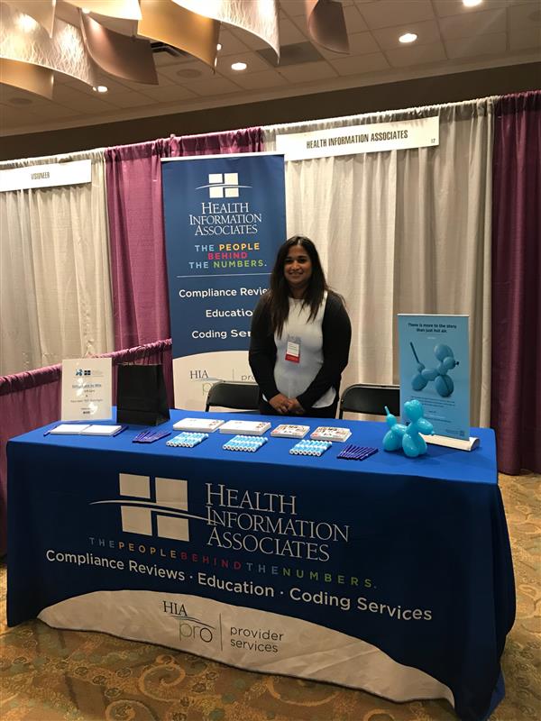 HIACode's tweet photo. #MAHIMA attendees, stop by Booth #12 to visit with @KaliatHIA and chat about HIA’s customized coding review, education and support services. @MaHIMAResources #AHIMA #hiacode https://t.co/t3LaRy9CTb