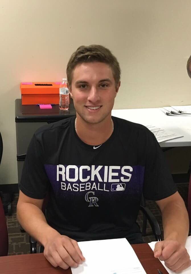 CVUBaseball's tweet photo. It’s Official!  This morning @raynewsupple signed with the Colorado Rockies!  #cvupride #hardworkpaysoff https://t.co/9sNemuZ5KF