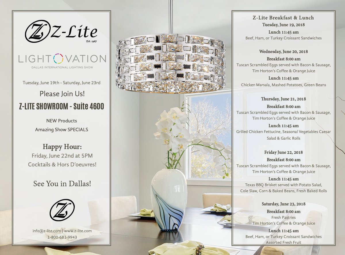 ZliteInc's tweet photo. The 2018 June Lightovation Show is just around the corner. Please join us in Dallas to see our exciting new items! #lightovation2018June #dallasmarketcenter https://t.co/4dQdahv8em