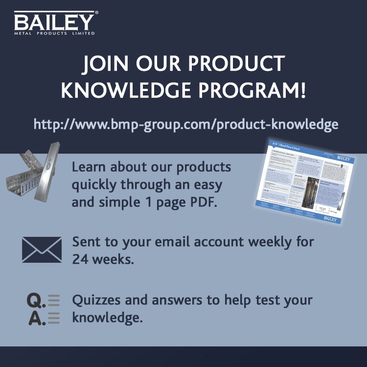 baileymetal's tweet photo. We are excited to announce the launch of our Product Knowledge Program! By joining our program you can learn more about products,
receive quizzes and answers all through a weekly email. Sign up at https://t.co/lNEueewebC
 #construction #canadianconstruction #buildingwithsteel https://t.co/AHnbE6rlfM