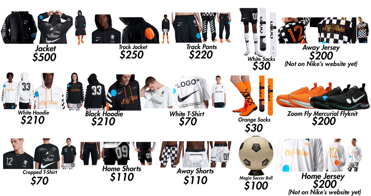 HeatedSneaks's tweet photo. The Nike x Off White Soccer collection is set to drop this Thursday, June 14 on Nike, DSM Eflash, SNS &amp; more sites!

The collection includes various clothing bits + the Zoom Fly Mercurial FK (Orange &amp; Black)!

Secure the collection with Elite AIO #DashBot: https://t.co/dX3vVd5M7u https://t.co/woN81hDiqu