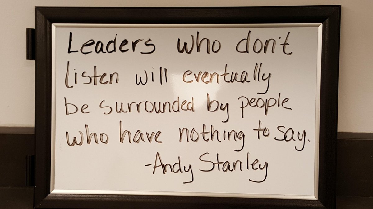 #Leadership Tip: Leaders who don't listen will eventually be surrounded by people who have nothing to say. :-)