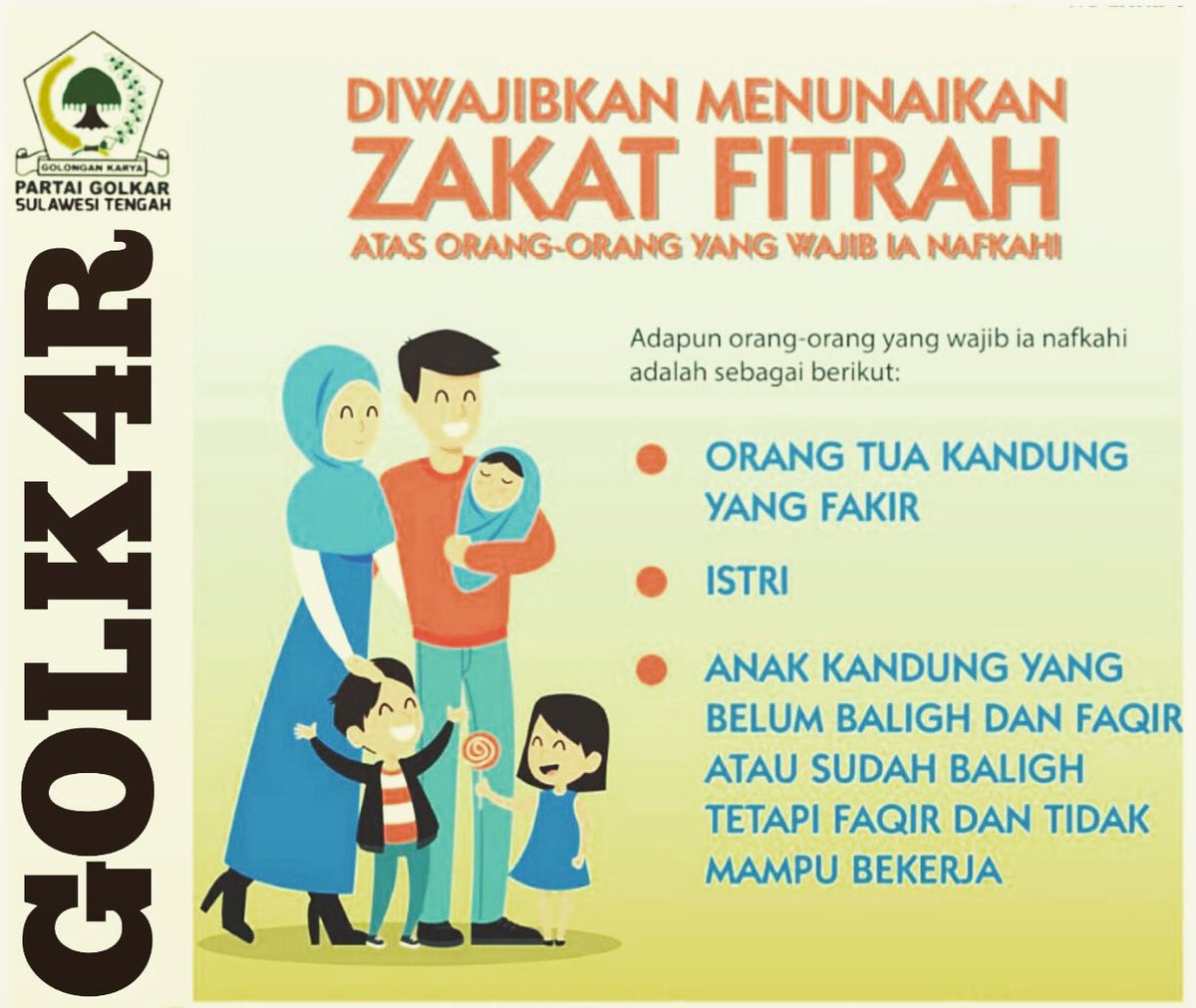 GOLKARSULTENG's tweet photo. Ingat, Zakat Fitrah kewajiban muslim yang taat https://t.co/d7X5pVZrLK