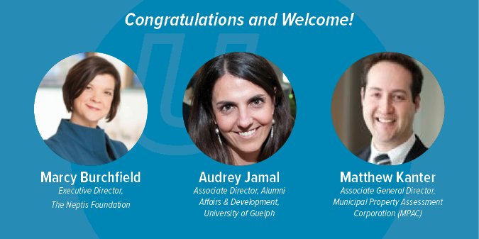 CANURB's tweet photo. We are pleased to announce the election of 3 new Directors to our Board: Marcy Burchfield - The Neptis Foundation, Audrey Jamal - University of Guelph &amp; Matthew Kanter - Municipal Property Assessment Corporation. Congratulations &amp; welcome to the team! https://t.co/walTkhnGIk https://t.co/RP5p9RtPSb