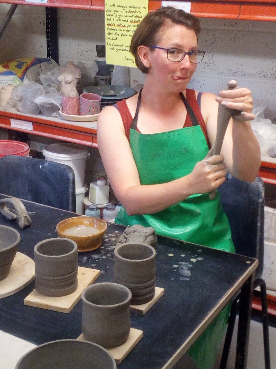 Have you ever pulled a handle? Jen has!! #potteryclasses #creativebizhour #frome