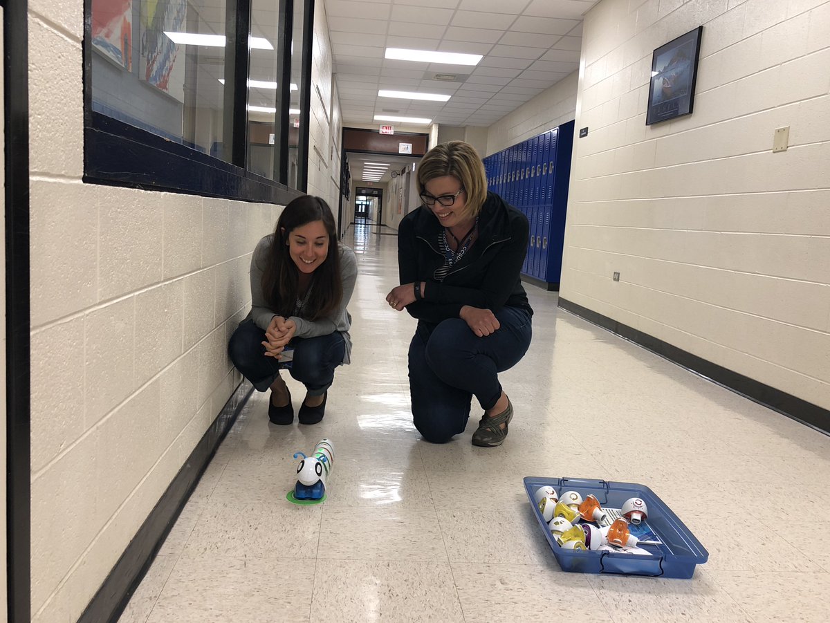 MrsCurran93's tweet photo. Coding at Tech Academy 2018! @FisherPrice  Code-a-pillar @Ozobot  #D93innovates @mcgratc https://t.co/nIs7Avm9St
