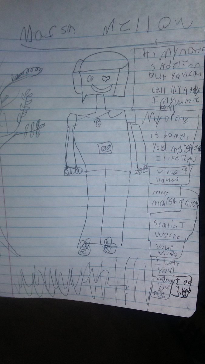 fg0828's tweet photo. My daughter name is Addy she is your biggest fan she wishes one day she can meet you. She loves your videos. She drew this picture sorry for the writing @marshmellomusic https://t.co/J3FiXNbHWt