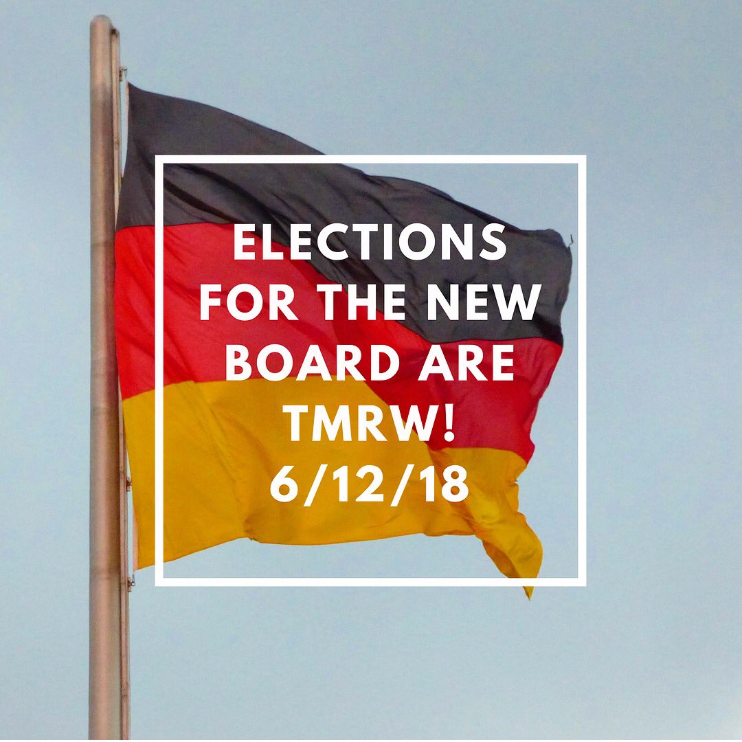 Elections tmrw after school! Everyone in the German Honor Society should be at this meeting 😊