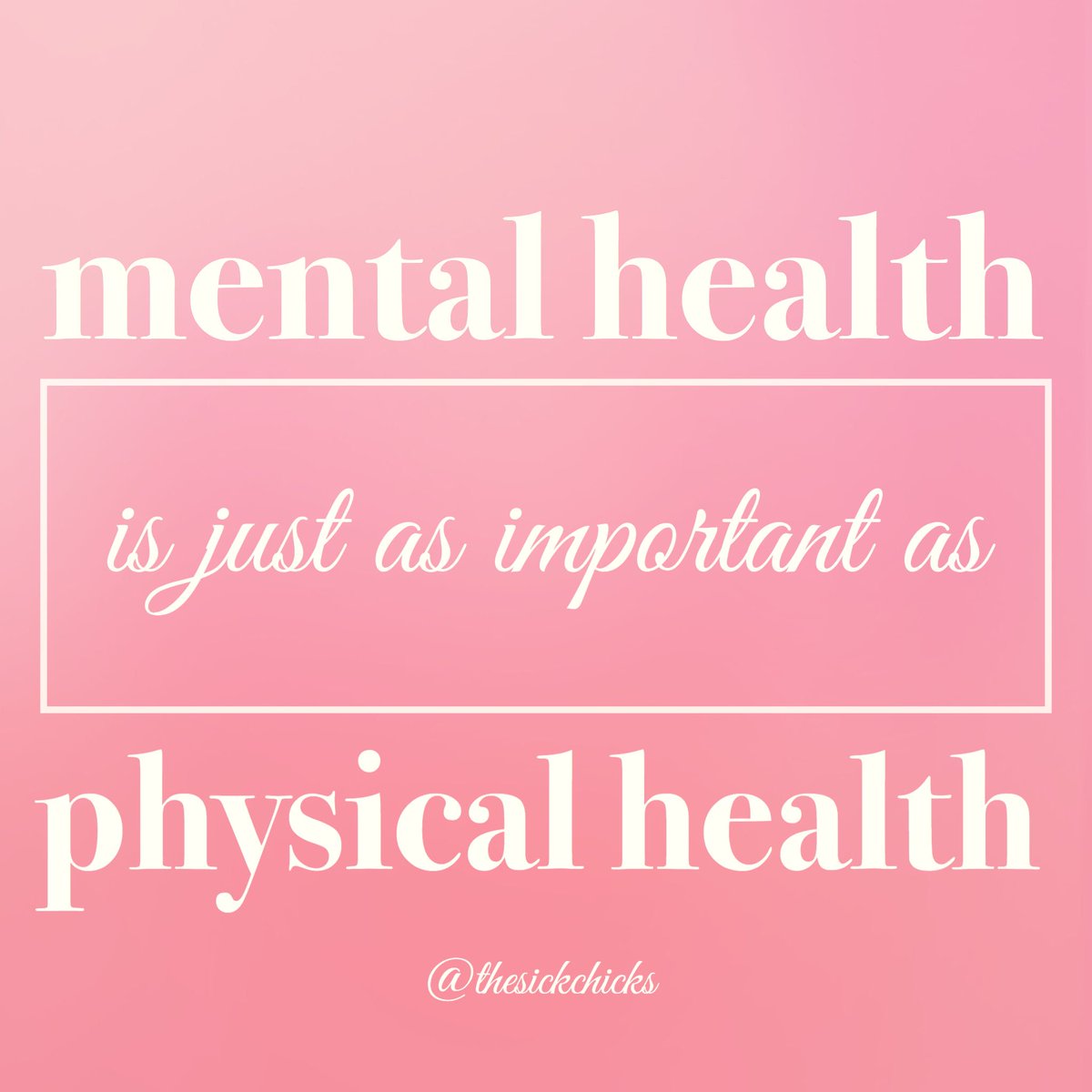 thesickchicks's tweet photo. Sick Chicks’ mission is aimed at uniting and empowering women with varying illnesses and disabilities. Key word: varying! That means mental illness too. We cannot be a truly intersectional organization if we ignore the needs of our sisters struggling with mental health. /1 https://t.co/v7qc1UYexk