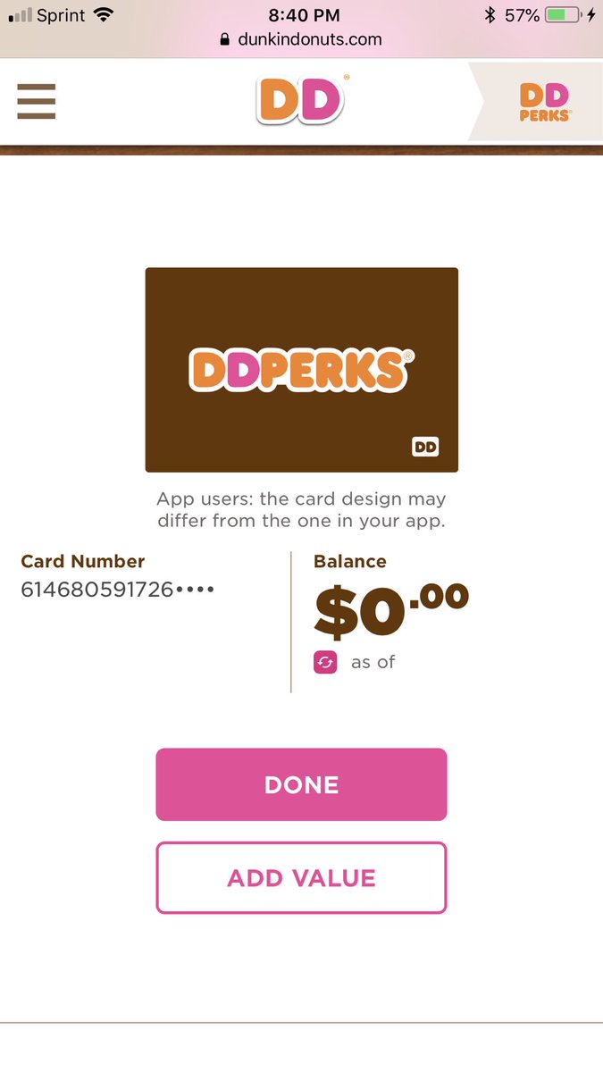 MrsBWelsh's tweet photo. @dunkindonuts ....thanks... you hand out gift cards at events with a $0 balance!! Just got this card Saturday 🤬 https://t.co/Xu8V2dWBio