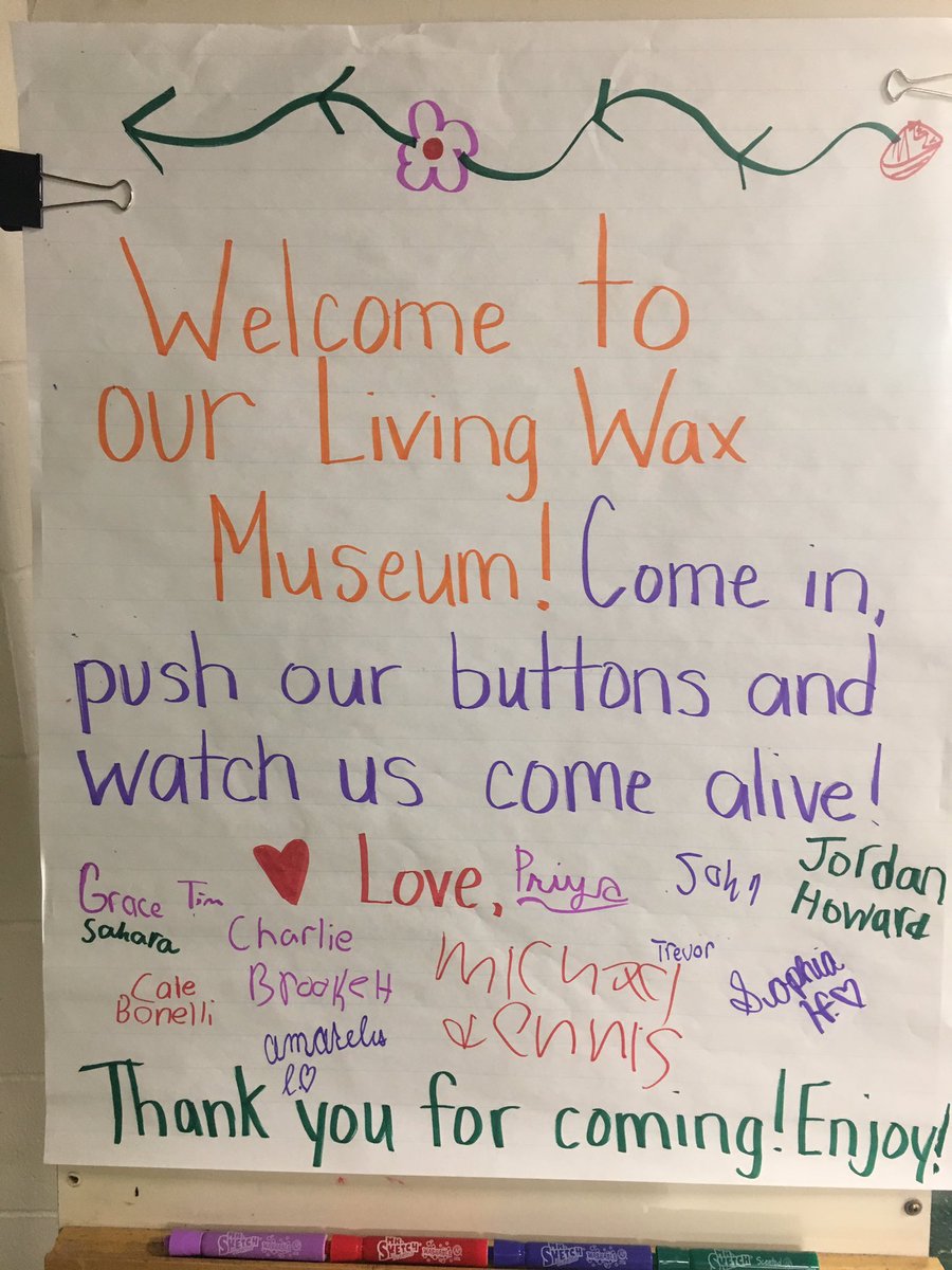 WWPSSupt's tweet photo. Fun visiting with Malala, Jane Goodall, &amp; Princess Diana @ the Gr3 Wax Museum today @WakefieldHills today! @wwps1 https://t.co/tVqqATRYjv
