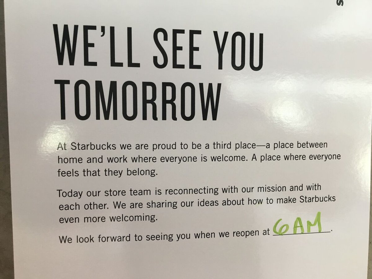 #Starbucks Canada closes stores for training on race, bias and inclusion ow.ly/cHoW30krXU1 https://t.co/AYL31OhKRJ