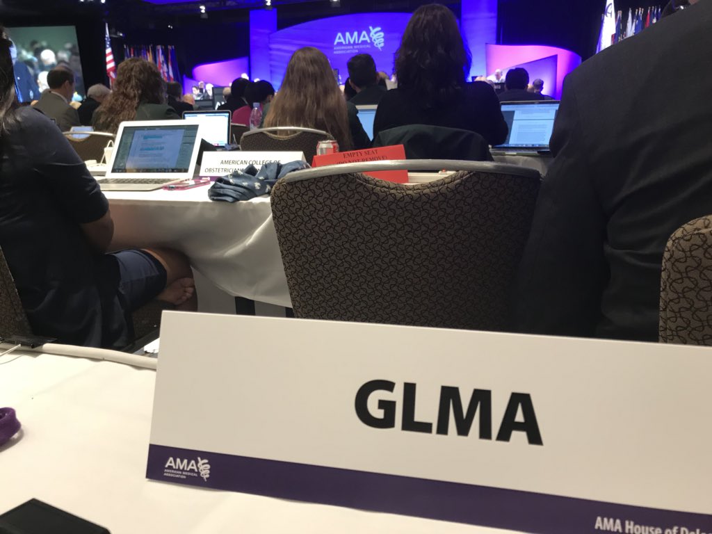 JTolerMD's tweet photo. Working hard for @GLMA_LGBT at the #AMAmtg.  #MembershipMovesMedicine #LGBTQhealth https://t.co/ec9Q4Hj6tP